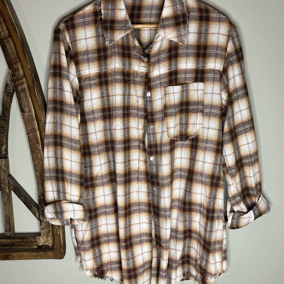 POL Oversized Flannel NWOT Size Medium - Picture 5 of 6